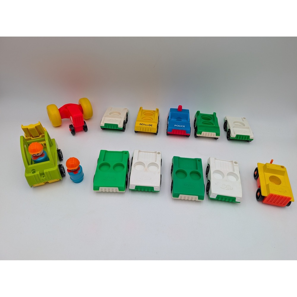 Fisher Price Little People Toy Vehicle Lot Vintage Cars Trucks 14pc